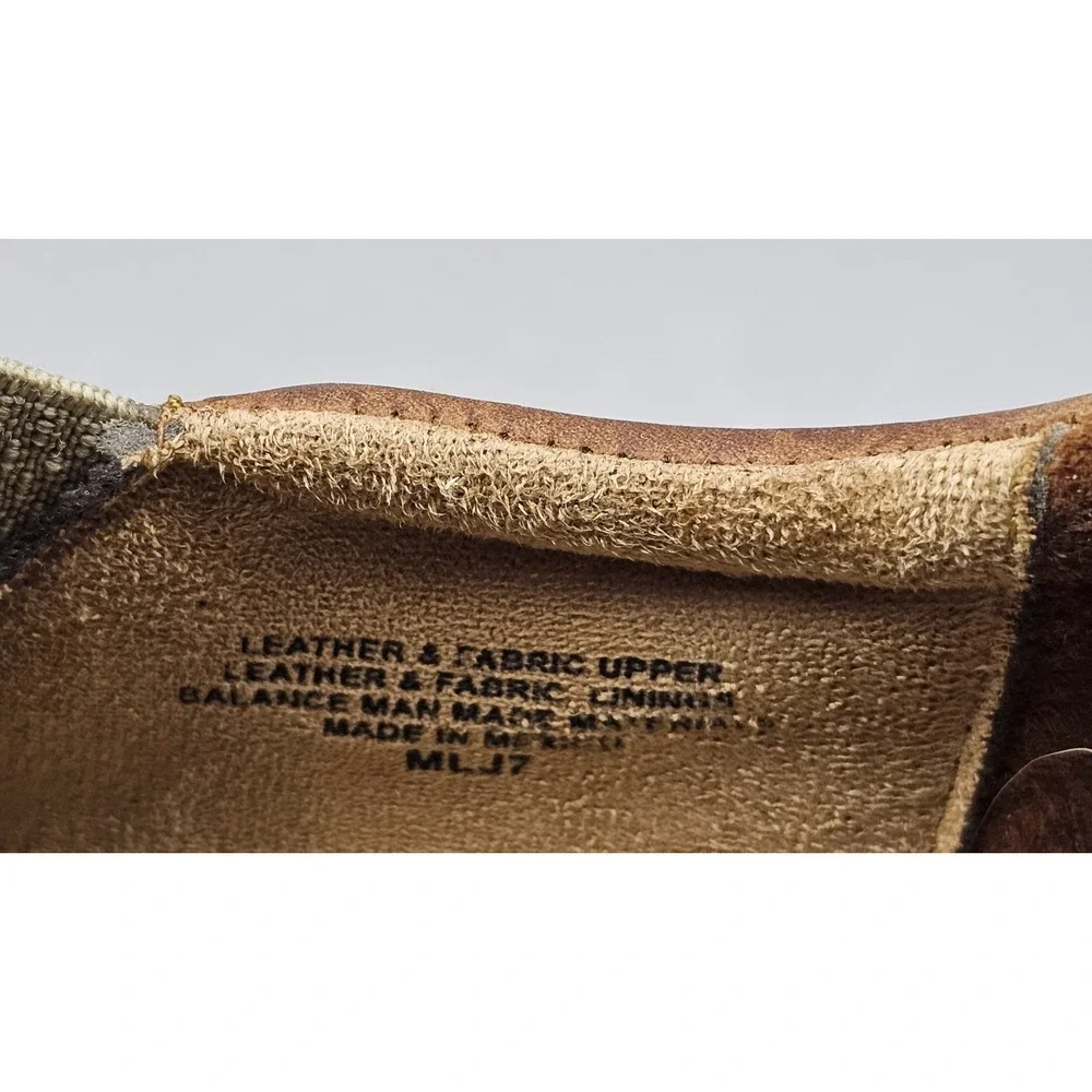 Born Sawyer Shoes Mens 12 Brown Leather Canvas Comfort Loafer Casual Slip on‎